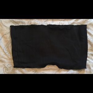 Black Ruffled Bandeau